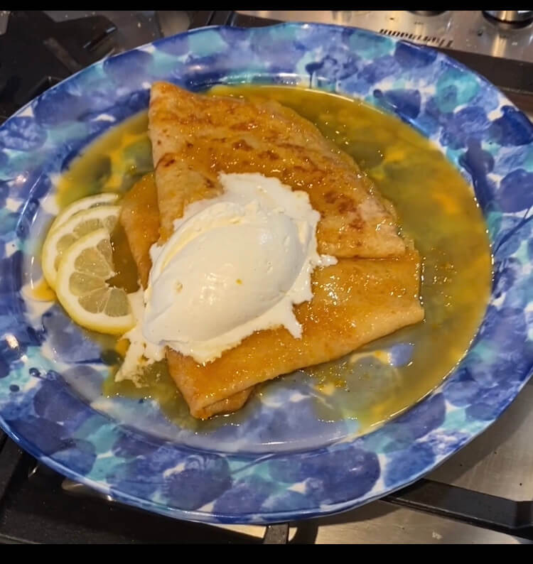 A Plate of Gluten free Crepes Suzette